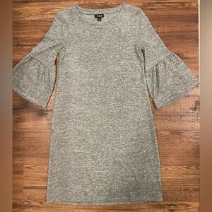Heather Gray XS ANA A New Approach Bell Sleeve Dress Soft Extra Small Sweater